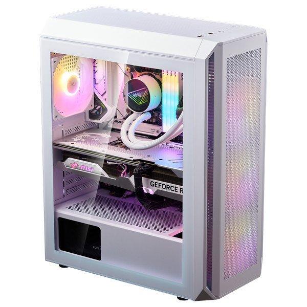 ADATA XPG Ház Midi ATX Valor AIR PLUS, 4x120mm RGB ventilátor, Tápegység
nélkül, üvegfalú, fehér