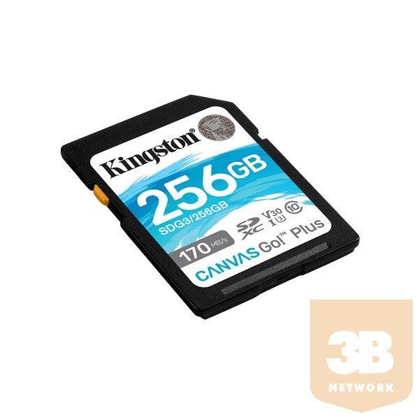 KINGSTON Memóriakártya SDXC 256GB Canvas Go Plus 170R C10 UHS-I U3 V30