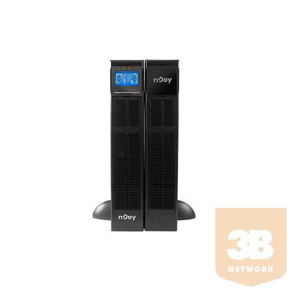 NJOY Szünetmentes 6000VA - Balder 6000 (Online, RS232, USB, szoftver, LCD
kijelző 2U rack, 16x12V/7Ah)