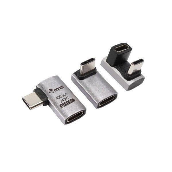 Equip Átalakító - 133478 (USB-C 4 -> USB-C 4 átalakító, apa/anya,
fekete) 3db/csomag