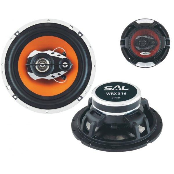 SAL WRX 316 3 utas hangszórópár, 2 x 110 W, 165 mm, 4 Ohm, 88 dB, mylar
dómsugárzó