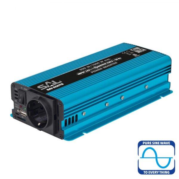 SAL SAI 500TS tiszta szinuszos feszültségátalakító, 500 W, inverter, 2,1 A
USB gyorstöltő, gyermekzár