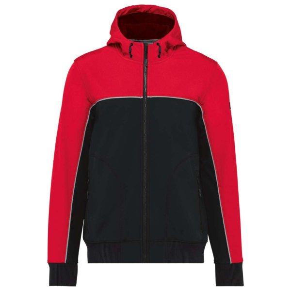 WK450 kétszínű három rétegű, kapucnis softshell dzseki Designed To Work,
Black/Red-L