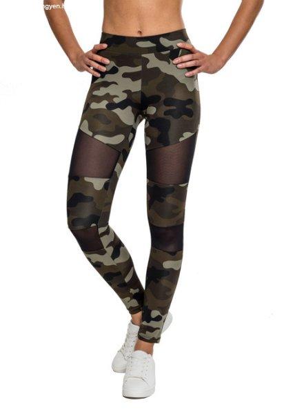 Urban Classics női Tech Mesh leggings, woodcamo