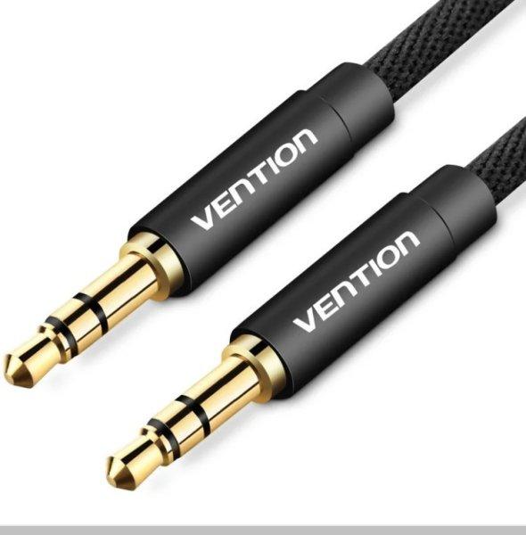 Vention 3.5mm jack/M -> 3.5mm jack/M, (audio,fekete), 2m, kábel