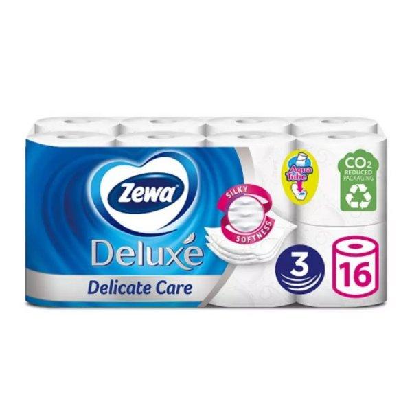 Toalettpapír 3 rétegű kistekercses 100% cellulóz 16 tekercs/csomag Delicate
Care Deluxe Zewa