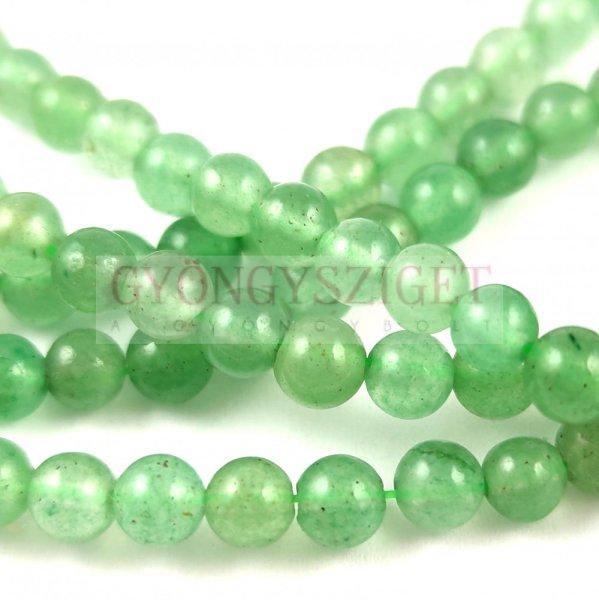 Green aventurine - golyó gyöngy - 4mm - szál (kb. 90db/szál)