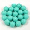 Cseh prselt goly gyngy - White Opal Matt Turquoise - 6mm
