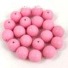 Cseh prselt goly gyngy - White Opal Matt Pink - 6mm