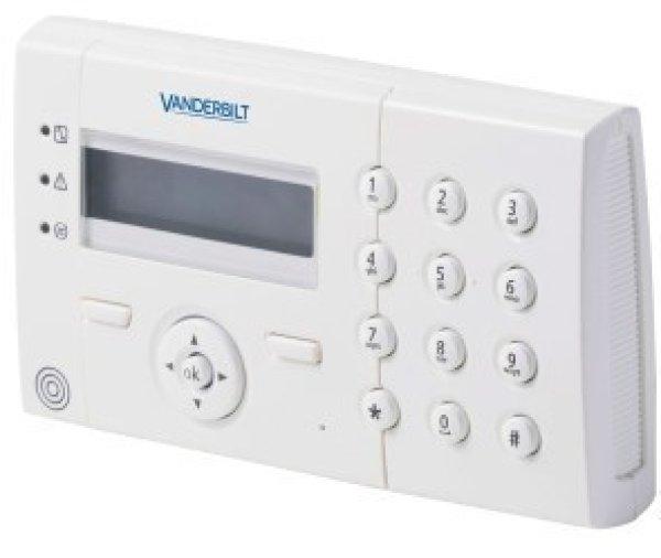 Acre-Vanderbilt SPCK421.100 X-busz LCD kezelő kártyaolvasóval, 2×16
karakteres kijelző, kék háttérfény, szabotázsvédett, 3 LED