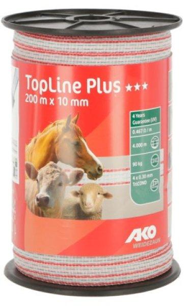 AKO Topline plus villanypásztor szalag 20 mm 200 m, fehér/vörös