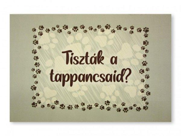 Vicces, tréfás lábtörlő, Tiszták a tappancsaid?