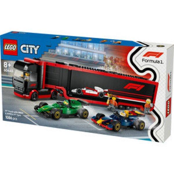 LEGO City 60445 F1-es kamion, rb20 és amr24 F1-es autókkal