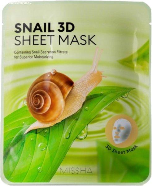 Missha Hidratáló arcmaszk csigakivonattal Snail 3D (Sheet Mask) 23 g