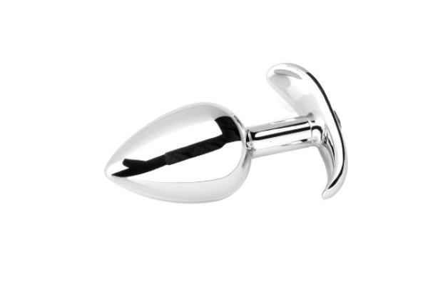 ZENN Smooth Metal Butt Plug with Diamond - Medium