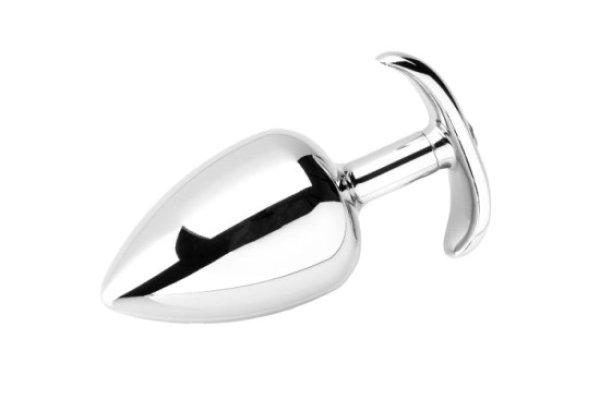 ZENN Smooth Metal Butt Plug with Diamond - Large