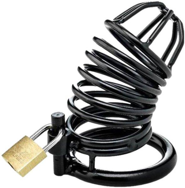 ZENN Black Cock Cage With 3 Cockrings