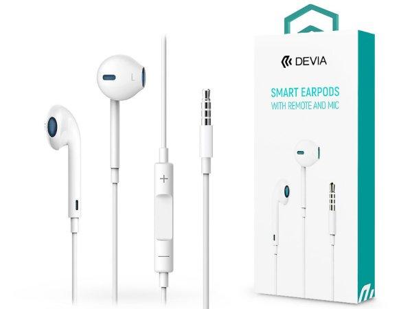 Devia sztereó felvevős fülhallgató - 3,5 mm jack - Devia Smart Earpods -
fehér