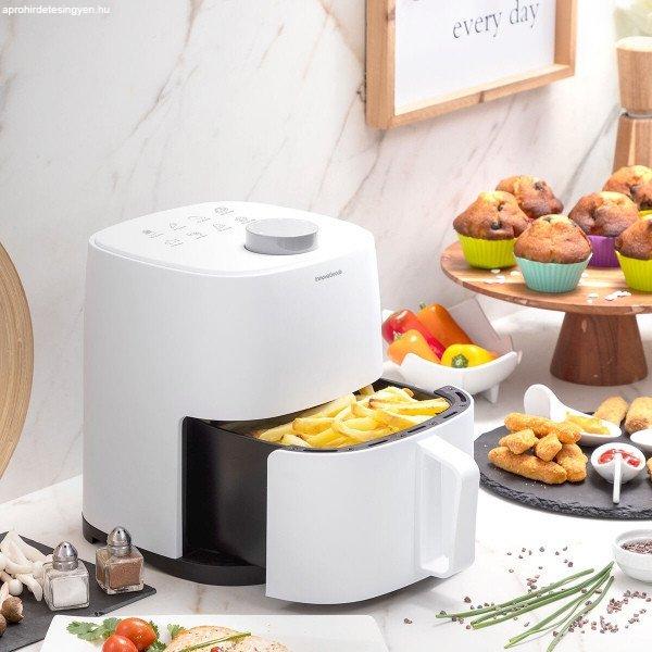 Innovagoods Fryinn Lite 2000 fehér színű air fryer, forró levegős olaj
nélküli sütő 2 L