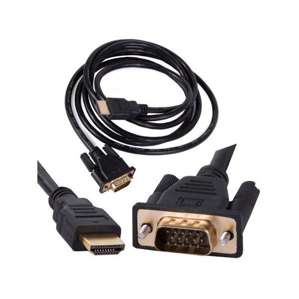 Aranyozott VGA - HDMI kábel 2m hosszú, Full HD csatlakozókkal - D-sub kábel