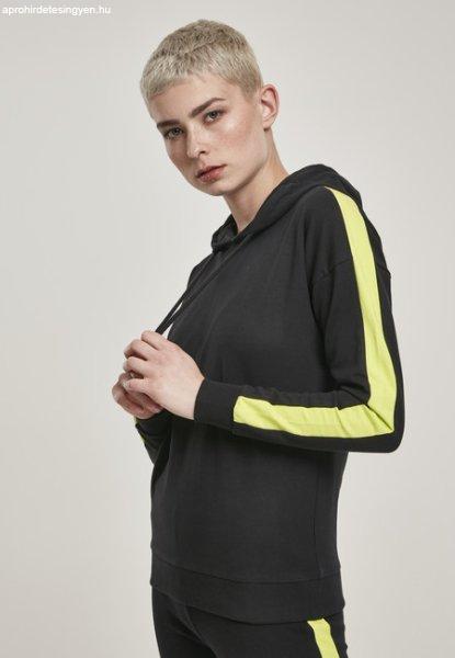 Urban Classics Ladies Neon Shoulder Stripe Hoody black/electriclime