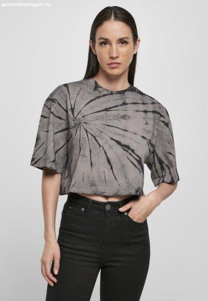 Urban Classics Ladies Oversized Cropped Tie Dye Tee black/asphalt