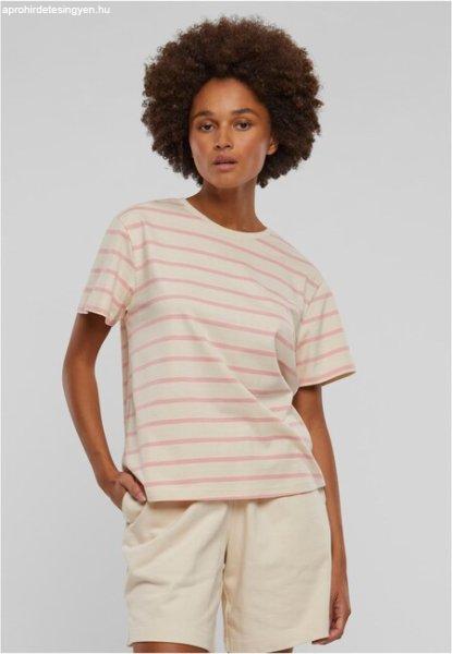 Urban Classics Ladies Striped Boxy Tee lemonadepink/whitesand