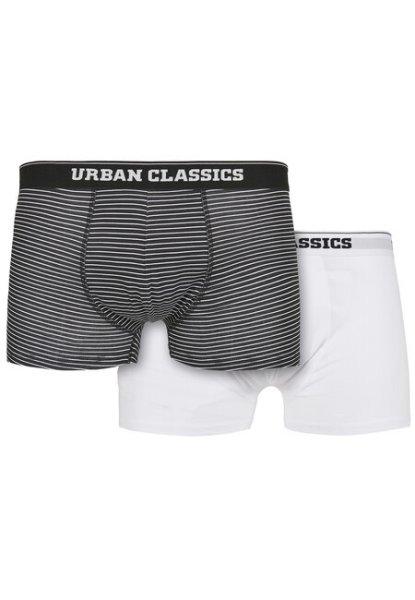 Urban Classics Organic Boxer Shorts 2-Pack mini stripe aop+white