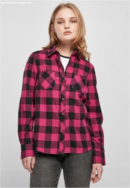 Urban Classics Ladies Turnup Checked Flanell Shirt wildviolet/black