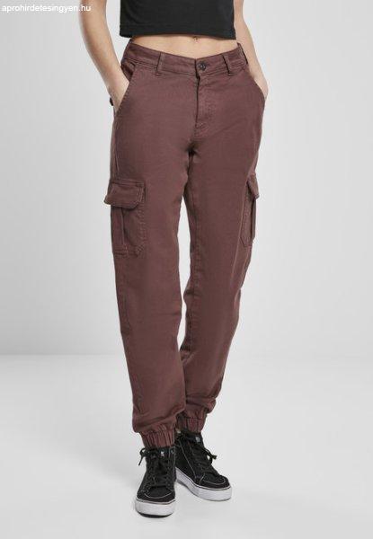 Urban Classics Ladies High Waist Cargo Pants cherry