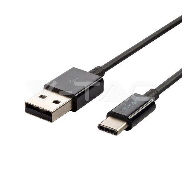 1m. C típusú USB kábel fekete ezüst széria (V-TAC)