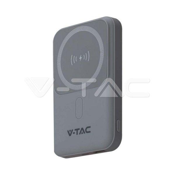 10000mAh MagSafe vezeték nélküli Power Bank, szürke színű (V-TAC)