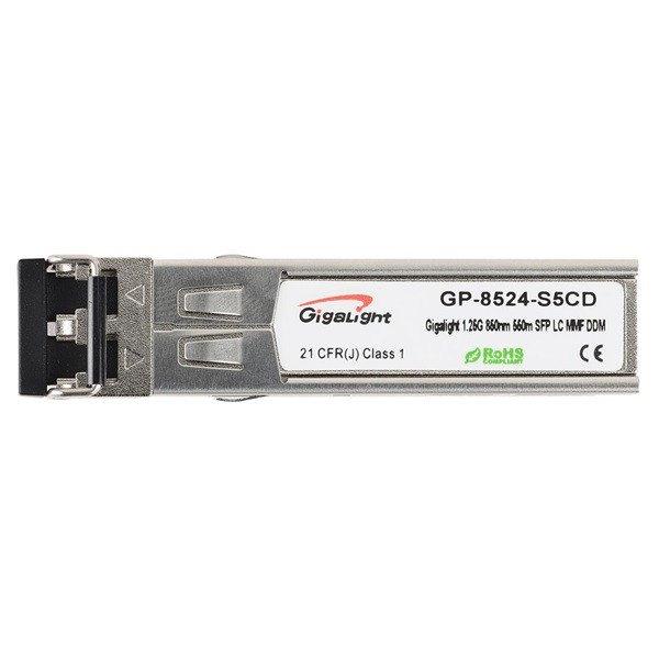 GIGALIGHT Modul SFP, 1.25G, 850nm, 550M reach, 0~70 temp.range, with Digital
Diagnostics Monitoring