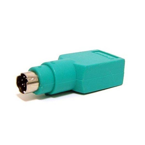 OEM PS/2 -> USB-A 2.0 M/F adapter zöld