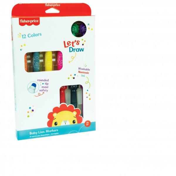 Fisher-Price Let's Draw kimosható filctoll 12 db-os