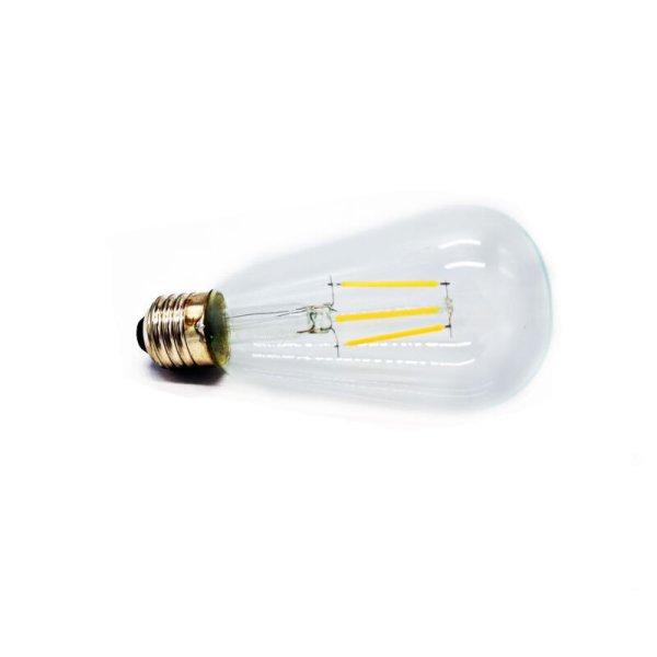 Edison izzó, filament LED retró izzó, fényforrás, 4W, 2700K, melegfehér