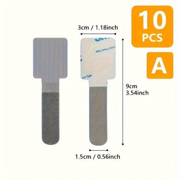 10 darabos kábelrögzítő, íróasztal alatti kábelrendező - 10db Szürke