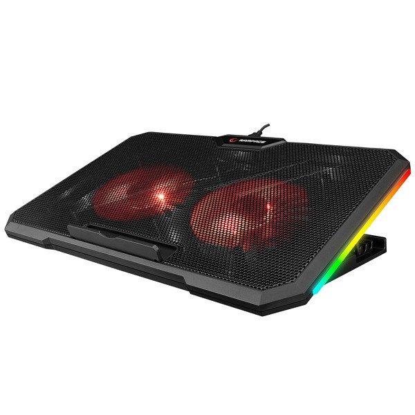 Rampage Notebook Hűtőpad 17"-ig - AD-RC12 GAMEZONE (2*12cm venti, 100rpm,
RGB LED) Fekete