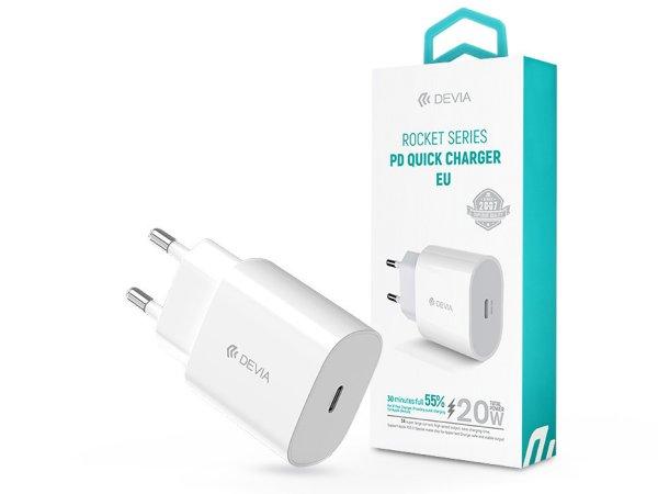 Devia hálózati töltő adapter Type-C bemenettel - 20W - Devia Rocket Series
PD3.0Quick Charger - fehér