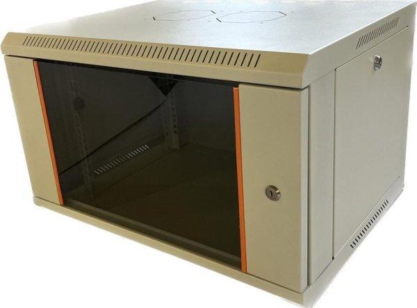 Techson 540 x 400 mély 6U magas, fali 19"-os rackszekrény, üvegajtó,
fehér