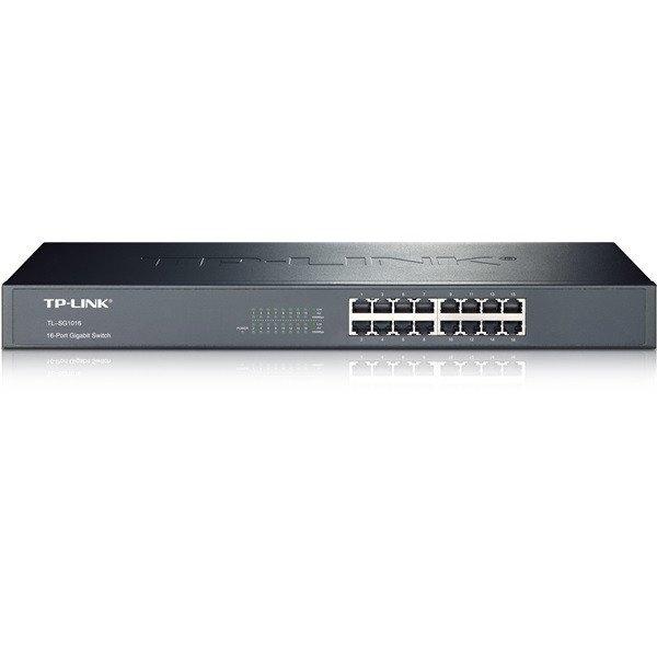 TP-Link Switch - TL-SG1016 (16 port, 1000Mbps; fém ház, rackbe szerelhető)