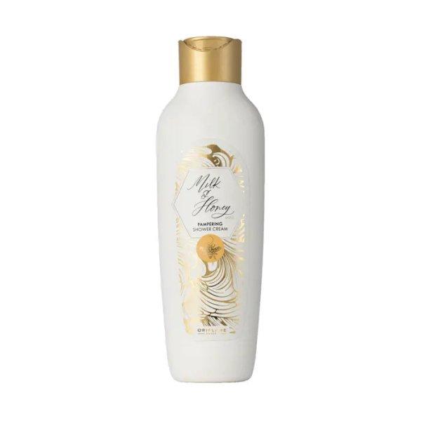 Oriflame Tápláló tusfürdő krém Milk & Honey Gold
(Pampering Shower Cream) 250 ml