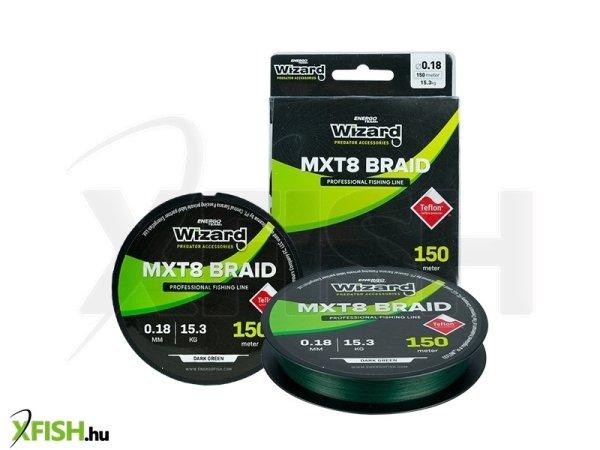 Wizard Mxt8 Braid Sötétzöld Fonott zsinór 0,15Mm 150M 12,2Kg