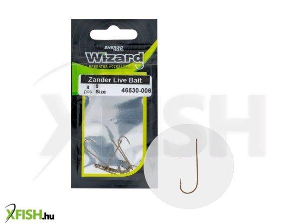 Wizard Horog Zander Live Bait Süllőző Horog 6-os 8db/csomag