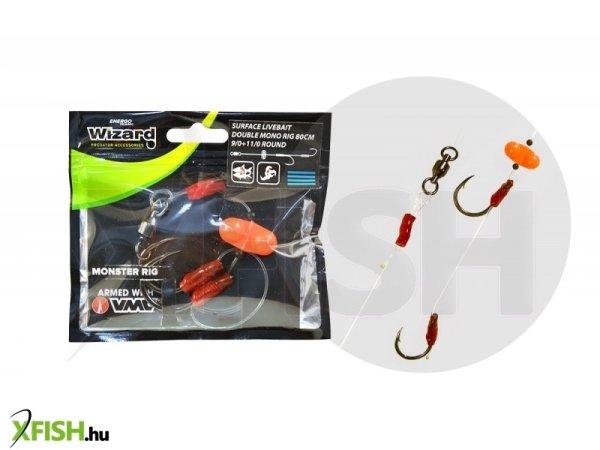 Wizard Monster Surface Livebait Double Mono Rig Round Harcsázó Előke
9.0/11.0-ás Horoggal 1db/csomag