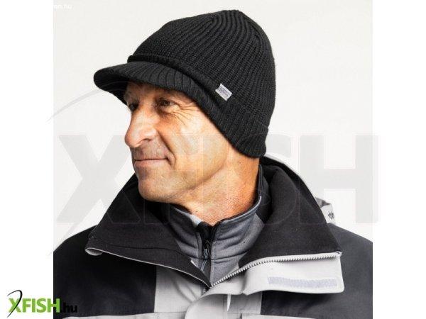 Adventer Knitted Peak Hat Black Uni Téli Sapka