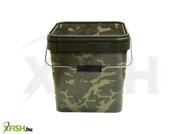 Sonik Camo Square Bucket Horgász Vödör 5 Literes