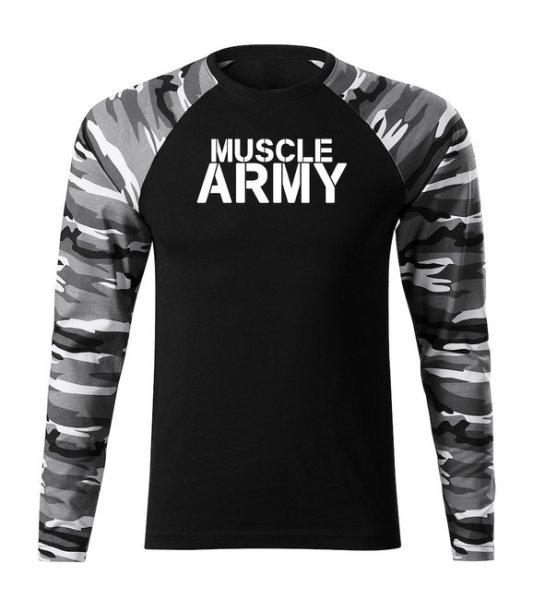 DRAGOWA Fit-T hosszú ujjú póló muscle army, metro 160g/m2