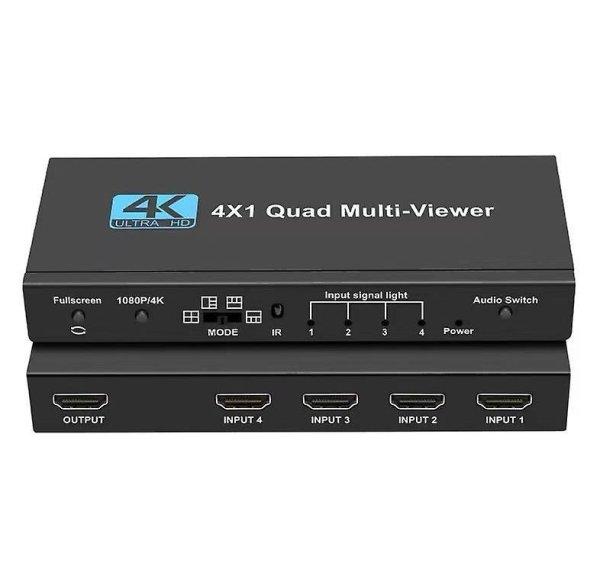 4K HDMI multiviewer 4x1 1080p képosztó képernyő osztó multi-Viewer elosztó
