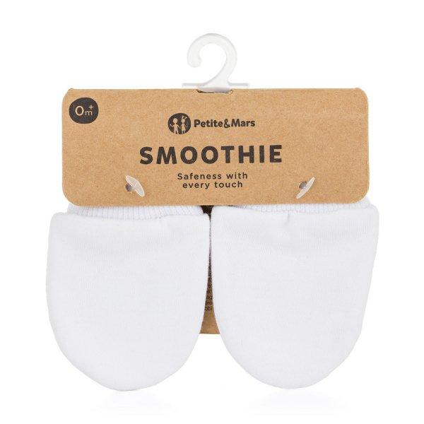 PETITE&MARS újszülött kesztyű Smoothie Infinity White